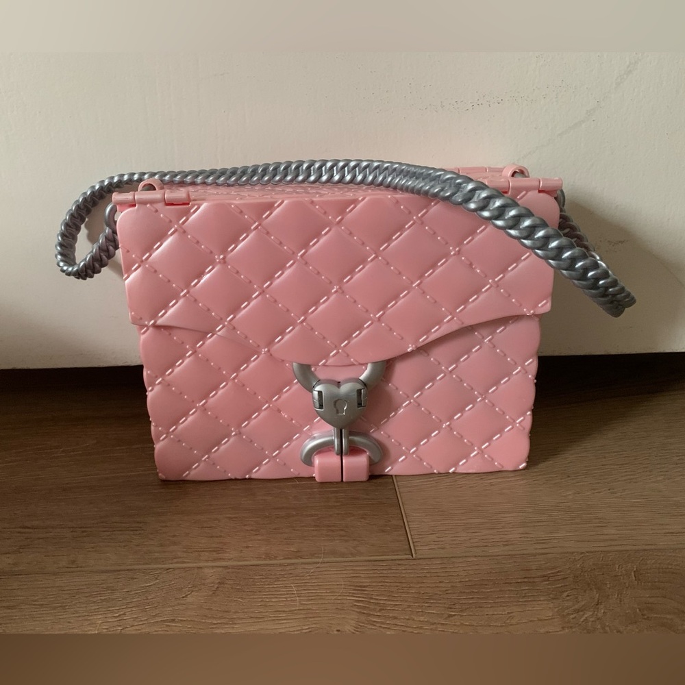 Pink Quilted Chain-Handle Shoulder Bag